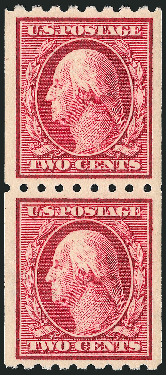 Values of US Stamps Scott #391 - 2c 1910 Washington Coil. Robert Siegel Auction Galleries, Dec 2013, Sale 1062, Lot 572