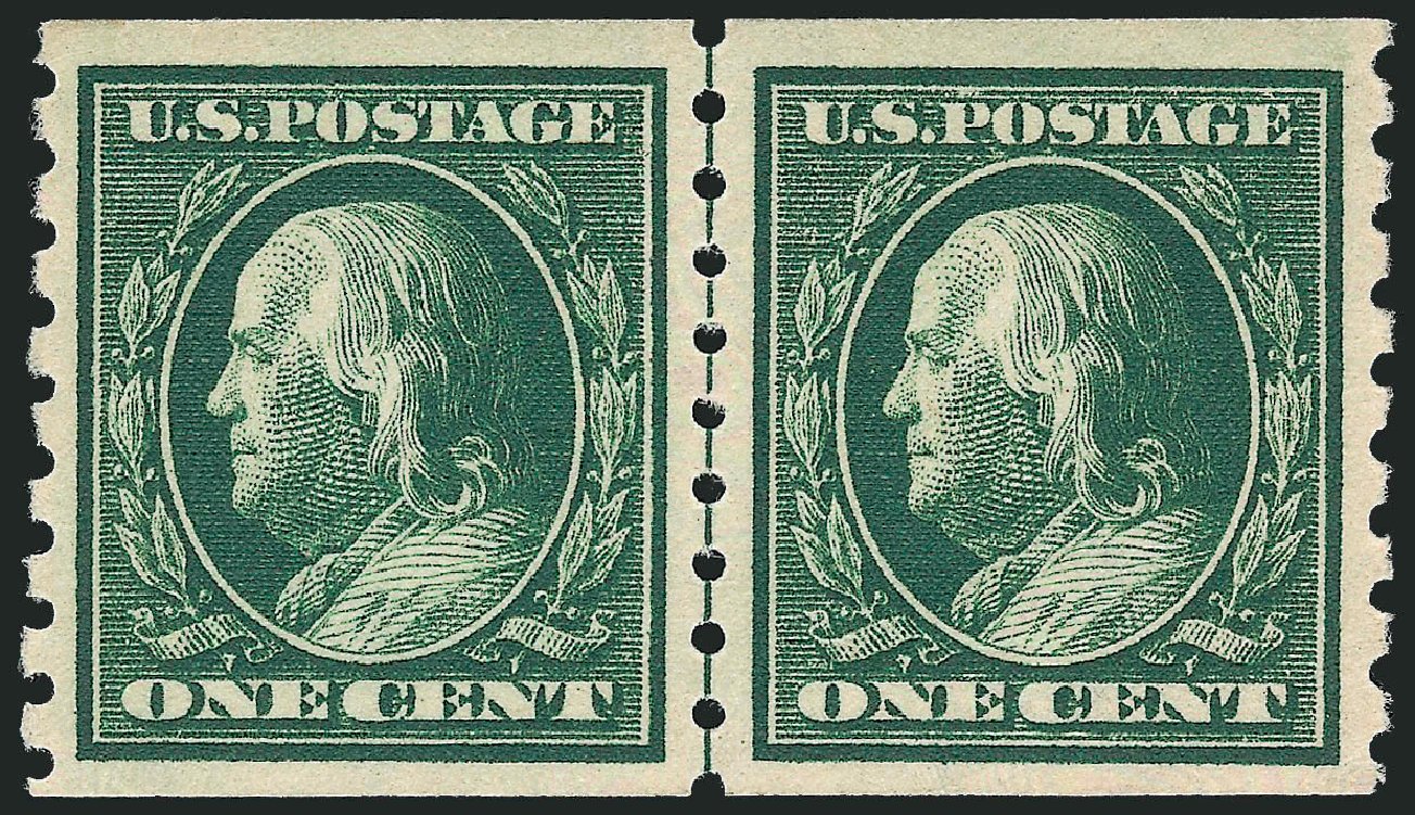 US Stamp Values Scott Cat. # 392 - 1c 1910 Franklin Coil. Robert Siegel Auction Galleries, Sep 2009, Sale 968B, Lot 498