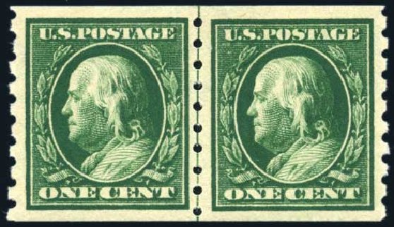 Prices of US Stamp Scott Cat. #392: 1c 1910 Franklin Coil. Harmer-Schau Auction Galleries, Jun 2008, Sale 78, Lot 1549