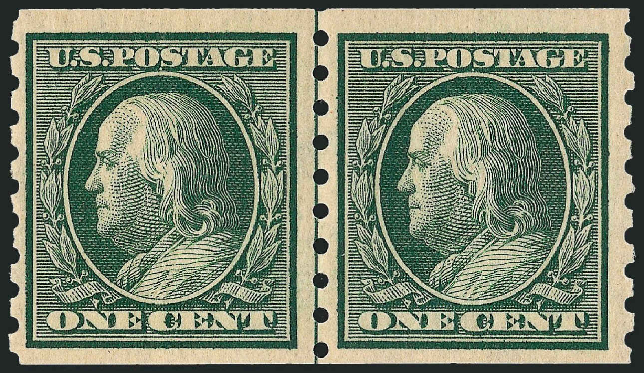 Costs of US Stamps Scott # 392: 1c 1910 Franklin Coil. Robert Siegel Auction Galleries, Oct 2008, Sale 963, Lot 970