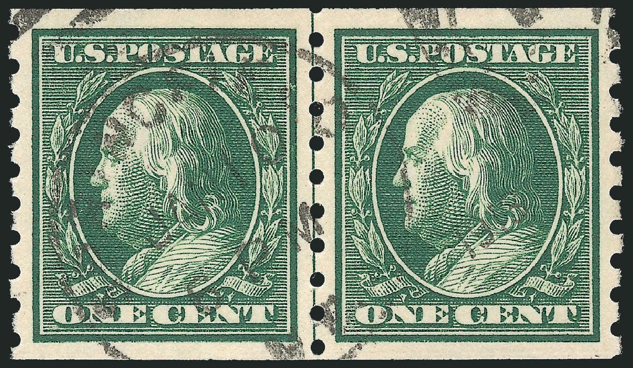 US Stamp Values Scott Catalogue #392: 1c 1910 Franklin Coil. Robert Siegel Auction Galleries, Sep 2012, Sale 1028, Lot 361