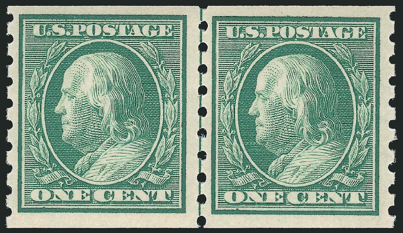 Prices of US Stamp Scott # 392: 1910 1c Franklin Coil. Robert Siegel Auction Galleries, Oct 2011, Sale 1014, Lot 1844