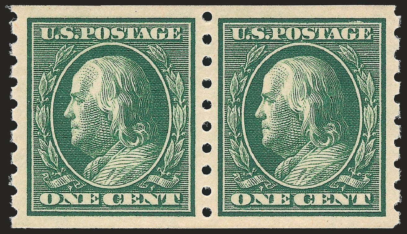 Prices of US Stamp Scott Catalog #392: 1c 1910 Franklin Coil. Robert Siegel Auction Galleries, Sep 2009, Sale 976, Lot 1974