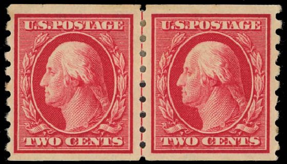 US Stamps Price Scott 393: 2c 1910 Washington Coil. Daniel Kelleher Auctions, Jul 2011, Sale 625, Lot 957