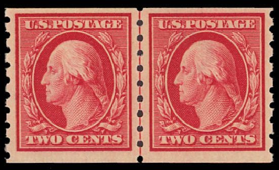 Costs of US Stamps Scott Catalog #393 - 1910 2c Washington Coil. Daniel Kelleher Auctions, Oct 2012, Sale 632, Lot 1307