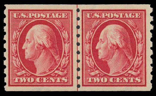 US Stamp Prices Scott Cat. # 393 - 2c 1910 Washington Coil. Daniel Kelleher Auctions, Oct 2012, Sale 632, Lot 1308