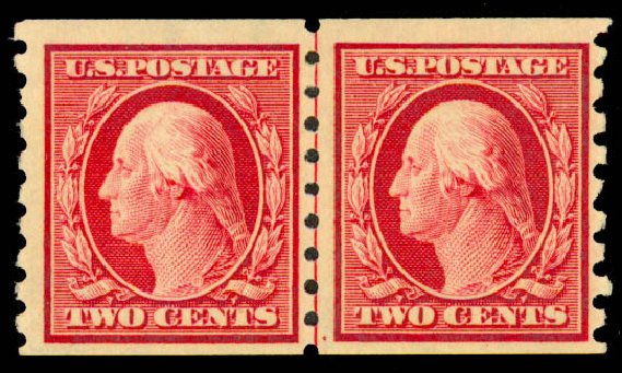 Price of US Stamp Scott Catalog 393: 1910 2c Washington Coil. Daniel Kelleher Auctions, May 2015, Sale 669, Lot 2949