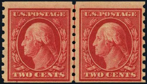 Value of US Stamp Scott Catalog # 393 - 2c 1910 Washington Coil. Harmer-Schau Auction Galleries, Oct 2011, Sale 91, Lot 280