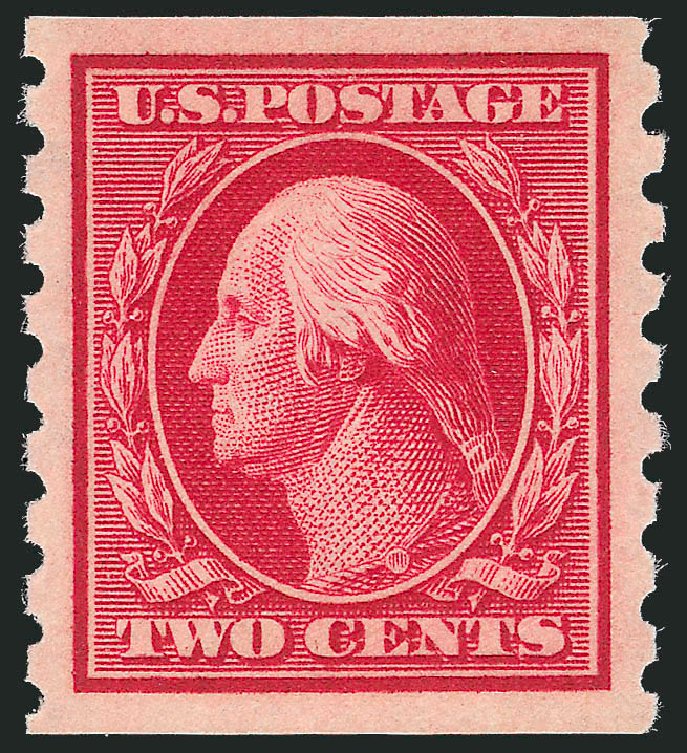 Values of US Stamps Scott #393 - 2c 1910 Washington Coil. Robert Siegel Auction Galleries, Nov 2013, Sale 1061, Lot 3880