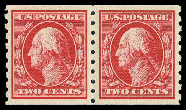 Values of US Stamp Scott 393: 1910 2c Washington Coil. Matthew Bennett International, Sep 2012, Sale 345, Lot 341