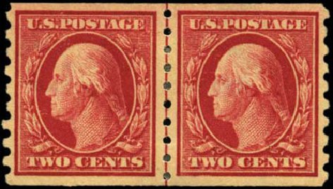 Values of US Stamps Scott Catalogue 393: 2c 1910 Washington Coil. Harmer-Schau Auction Galleries, Feb 2012, Sale 92, Lot 1131