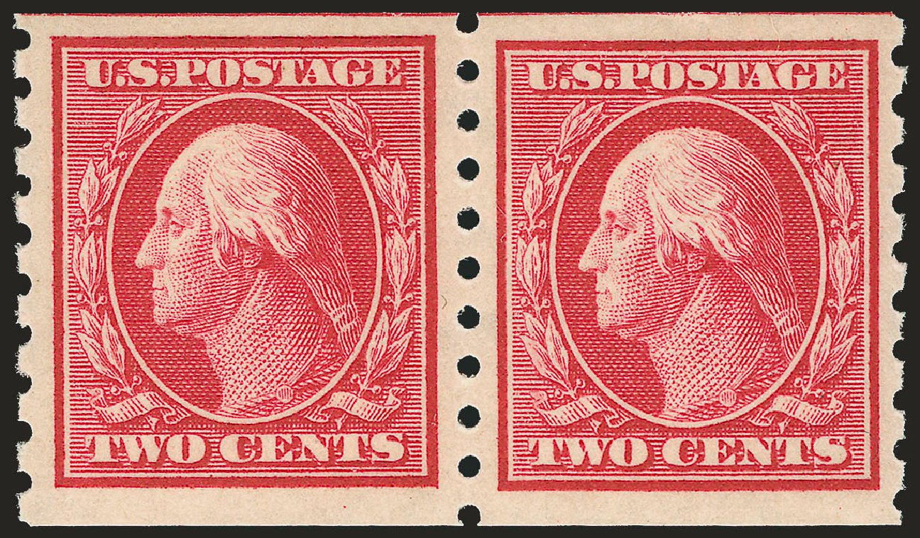 US Stamps Values Scott Catalogue #393: 2c 1910 Washington Coil. Robert Siegel Auction Galleries, Jun 2009, Sale 975, Lot 1781
