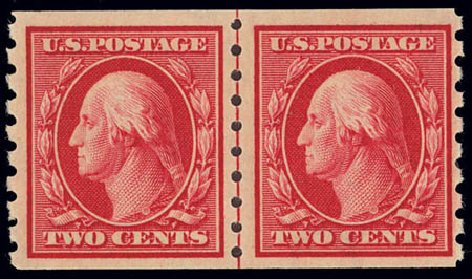 Price of US Stamps Scott Cat. 393 - 1910 2c Washington Coil. Daniel Kelleher Auctions, Feb 2013, Sale 634, Lot 253