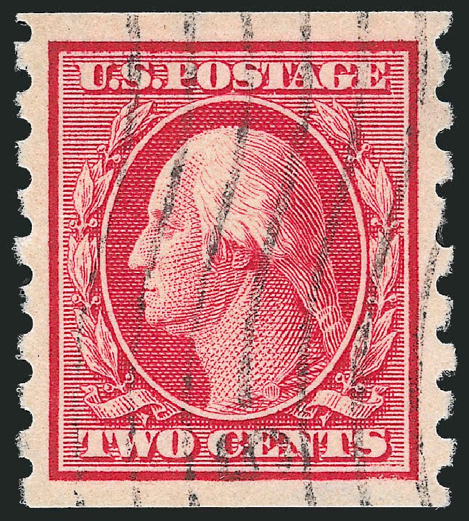US Stamps Values Scott Catalog 393 - 1910 2c Washington Coil. Robert Siegel Auction Galleries, Oct 2012, Sale 1032, Lot 3496