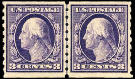 US Stamps Prices Scott 394 - 1911 3c Washington Coil. Harmer-Schau Auction Galleries, Oct 2010, Sale 87, Lot 287