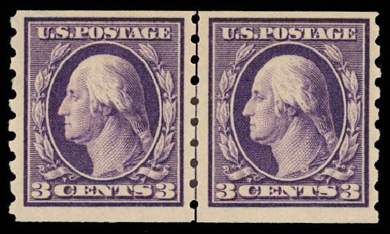 Values of US Stamp Scott Cat. # 394 - 3c 1911 Washington Coil. Daniel Kelleher Auctions, Aug 2012, Sale 631, Lot 1167
