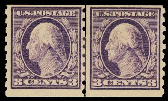US Stamps Value Scott Catalogue 394 - 1911 3c Washington Coil. Daniel Kelleher Auctions, Aug 2012, Sale 631, Lot 1168
