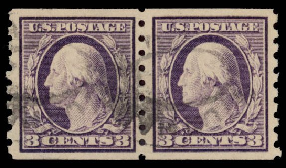 Prices of US Stamps Scott Catalog 394 - 3c 1911 Washington Coil. Daniel Kelleher Auctions, May 2015, Sale 669, Lot 2958