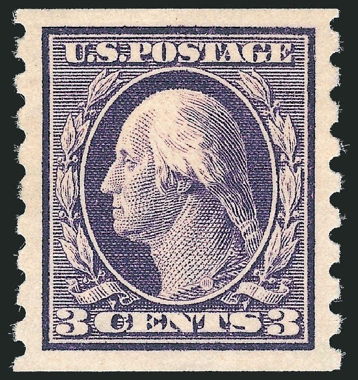 US Stamps Values Scott Cat. #394 - 3c 1911 Washington Coil. Robert Siegel Auction Galleries, Oct 2011, Sale 1014, Lot 1848