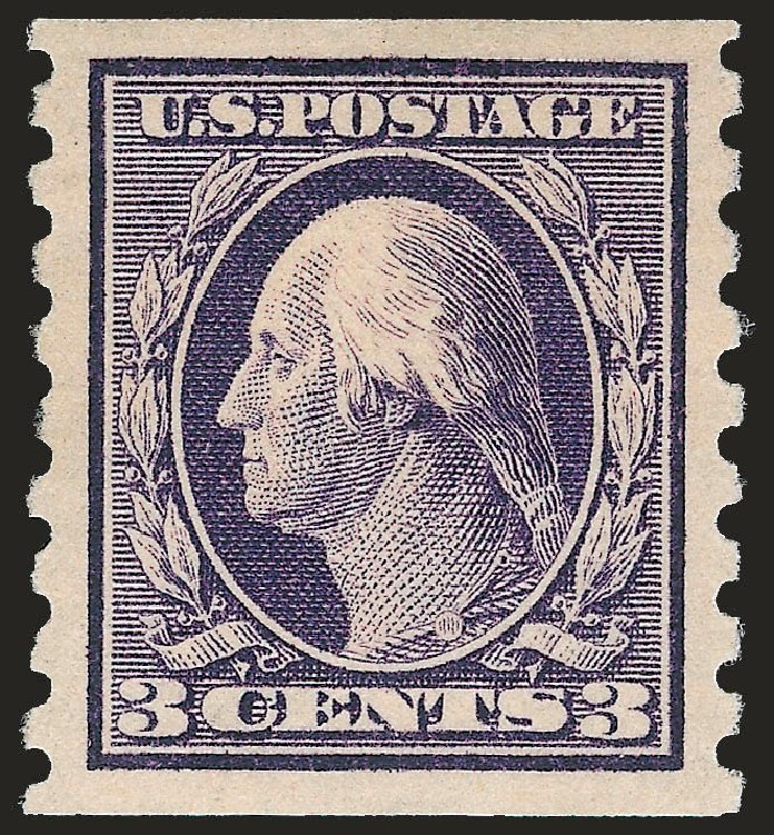 US Stamps Value Scott Catalogue 394 - 3c 1911 Washington Coil. Robert Siegel Auction Galleries, Dec 2009, Sale 982, Lot 5778