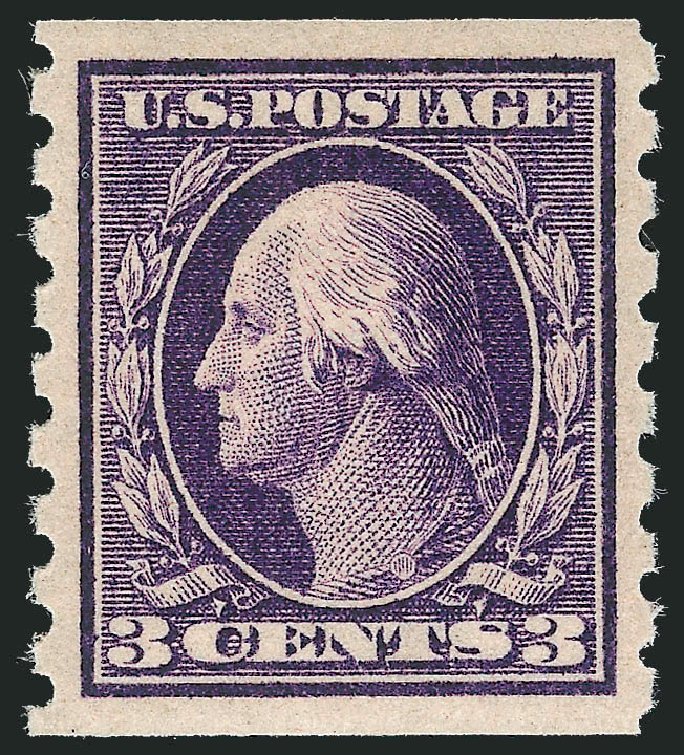 Prices of US Stamps Scott 394 - 3c 1911 Washington Coil. Robert Siegel Auction Galleries, Dec 2012, Sale 1037, Lot 2029