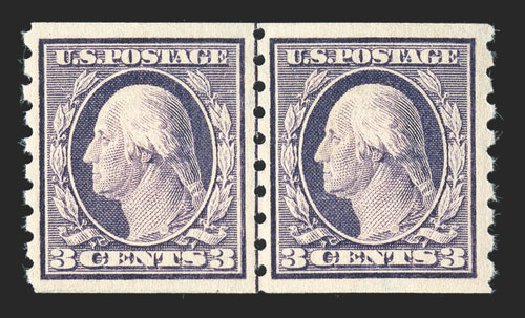 Prices of US Stamps Scott Catalog 394: 3c 1911 Washington Coil. Spink Shreves Galleries, Nov 2012, Sale 141, Lot 159