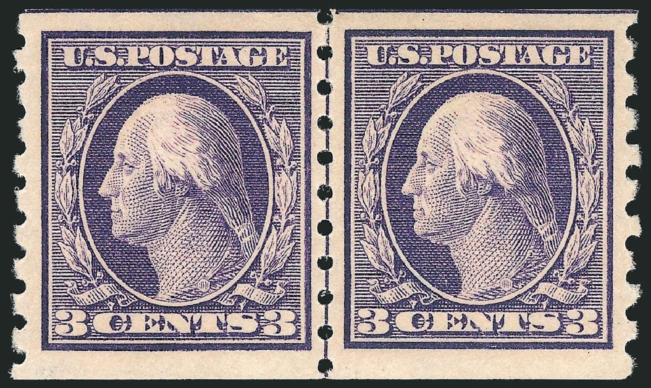 US Stamp Price Scott Catalogue #394: 1911 3c Washington Coil. Robert Siegel Auction Galleries, Jul 2013, Sale 1050, Lot 520