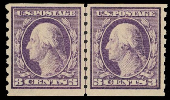 Value of US Stamps Scott Catalogue #394: 1911 3c Washington Coil. Daniel Kelleher Auctions, Jun 2012, Sale 630, Lot 1811