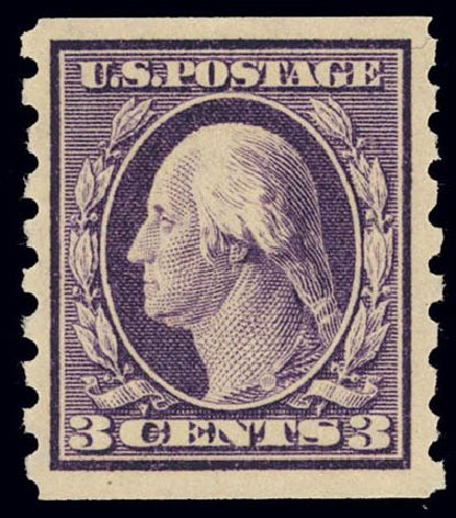US Stamps Price Scott Catalogue #394 - 3c 1911 Washington Coil. Daniel Kelleher Auctions, Feb 2013, Sale 634, Lot 254