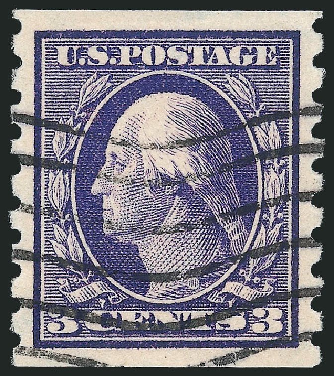 US Stamp Values Scott Cat. # 394: 1911 3c Washington Coil. Robert Siegel Auction Galleries, Mar 2013, Sale 1040, Lot 1764