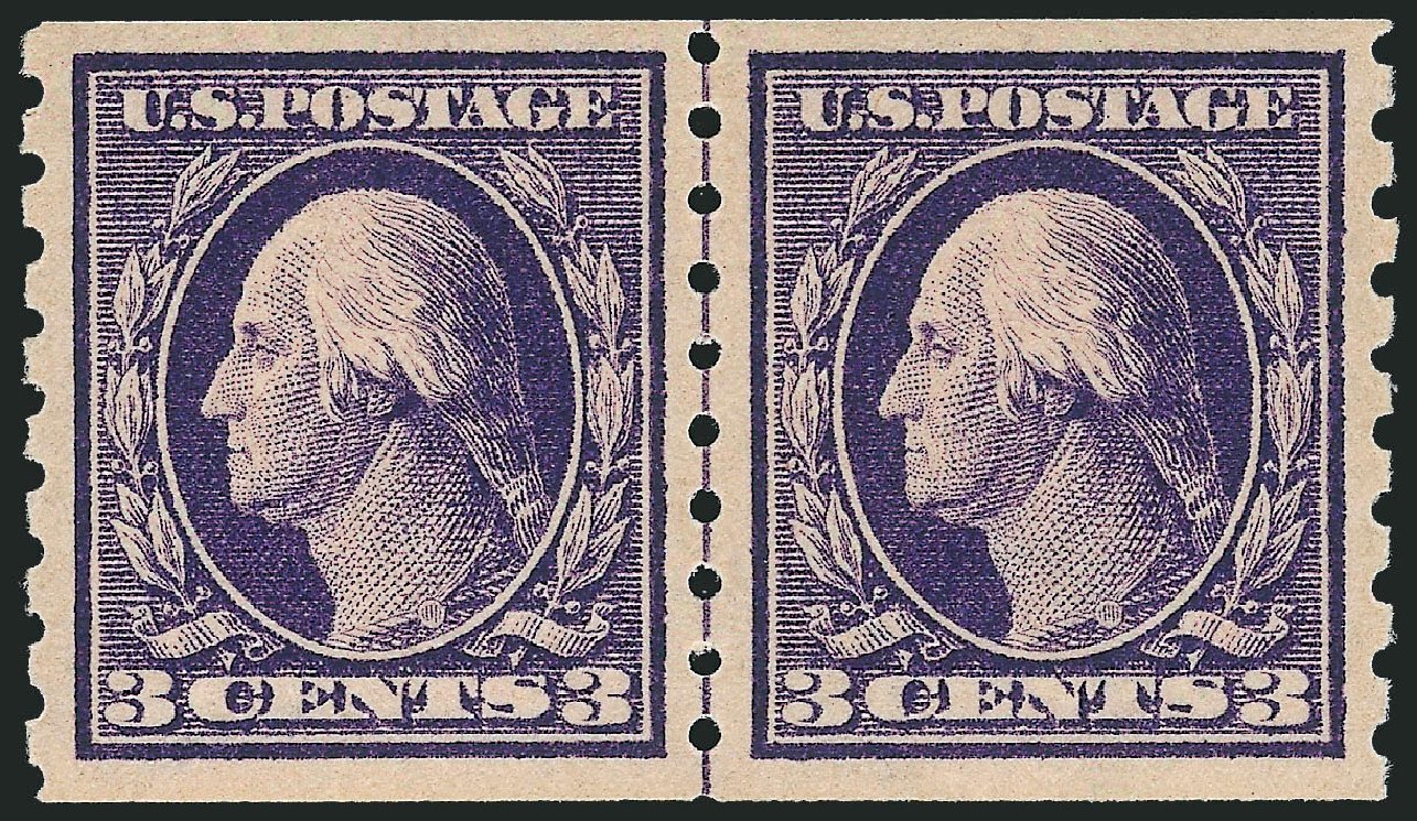 US Stamp Price Scott Catalogue 394 - 1911 3c Washington Coil. Robert Siegel Auction Galleries, Sep 2009, Sale 968B, Lot 504