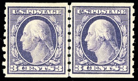 Value of US Stamps Scott # 394 - 3c 1911 Washington Coil. Spink Shreves Galleries, May 2014, Sale 148, Lot 284