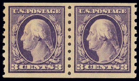 US Stamp Value Scott Cat. #394 - 3c 1911 Washington Coil. Daniel Kelleher Auctions, Feb 2013, Sale 634, Lot 255