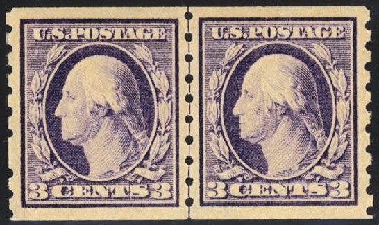 US Stamps Prices Scott # 394 - 3c 1911 Washington Coil. Cherrystone Auctions, Mar 2008, Sale 200803, Lot 262
