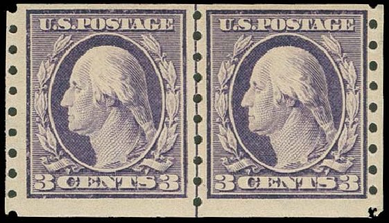 US Stamp Value Scott Catalog # 394 - 3c 1911 Washington Coil. H.R. Harmer, Oct 2014, Sale 3006, Lot 1342