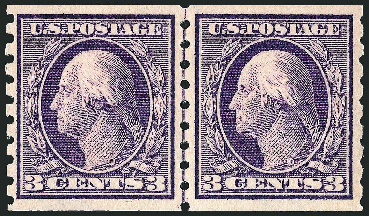 US Stamps Price Scott Catalog 394: 3c 1911 Washington Coil. Robert Siegel Auction Galleries, Oct 2008, Sale 963, Lot 972