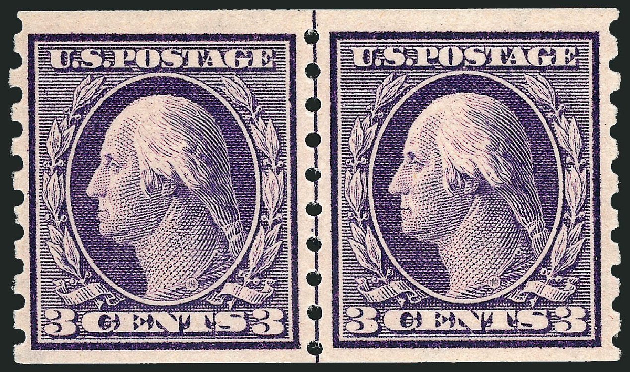 Value of US Stamp Scott # 394 - 3c 1911 Washington Coil. Robert Siegel Auction Galleries, Jun 2009, Sale 975, Lot 1782
