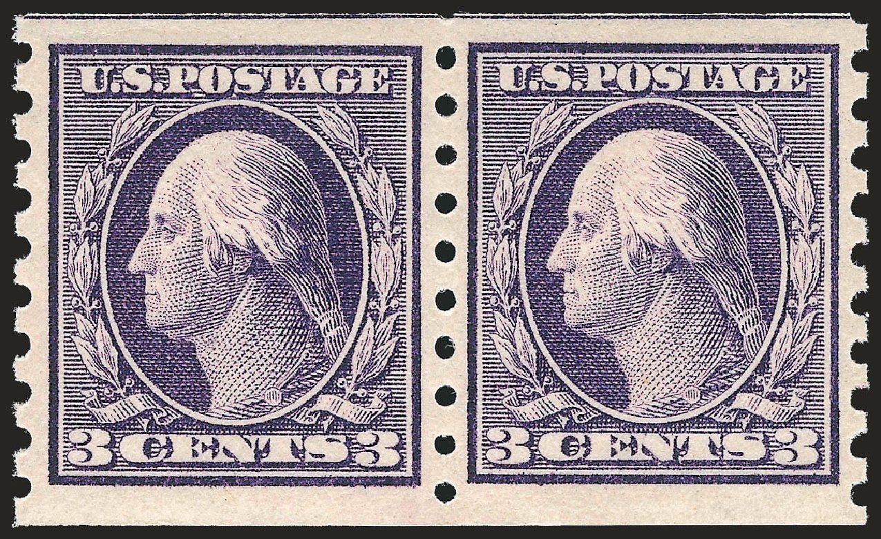US Stamp Value Scott Catalog # 394 - 3c 1911 Washington Coil. Robert Siegel Auction Galleries, Apr 2010, Sale 984, Lot 842