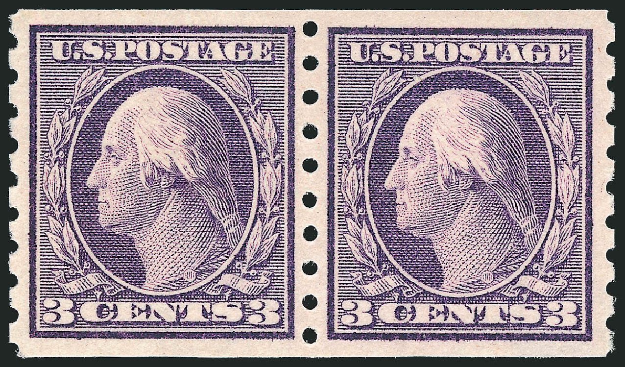 US Stamp Value Scott Catalog #394: 3c 1911 Washington Coil. Robert Siegel Auction Galleries, Jun 2012, Sale 1026, Lot 1403
