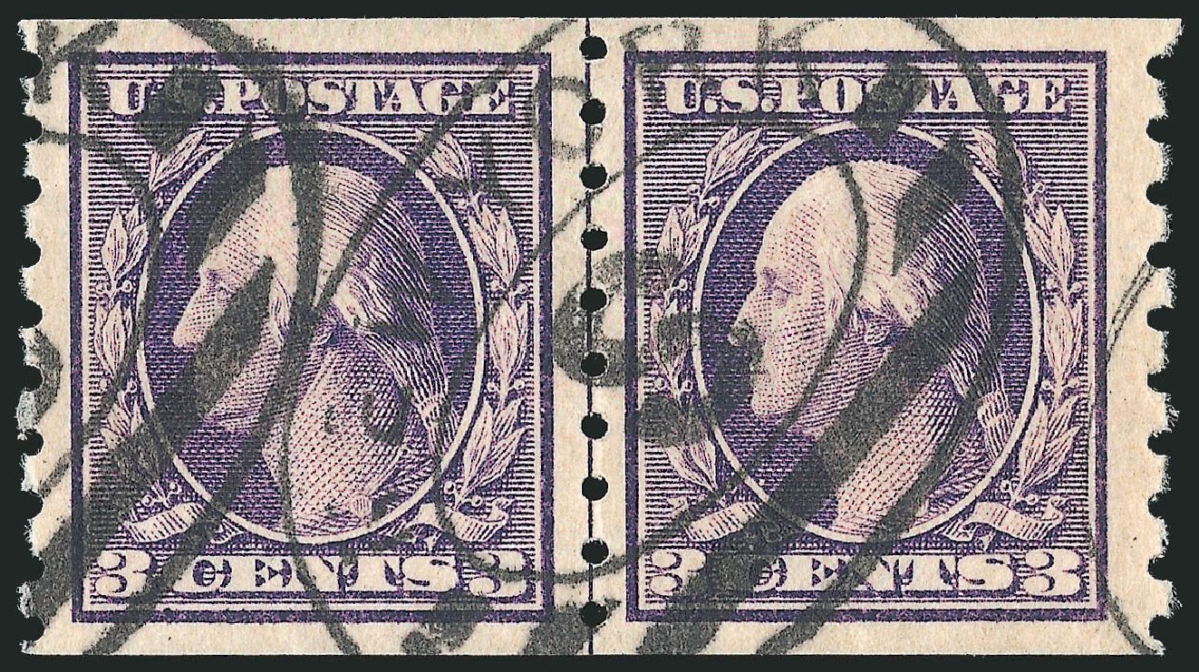 Value of US Stamp Scott Catalogue 394 - 1911 3c Washington Coil. Robert Siegel Auction Galleries, Sep 2012, Sale 1028, Lot 363