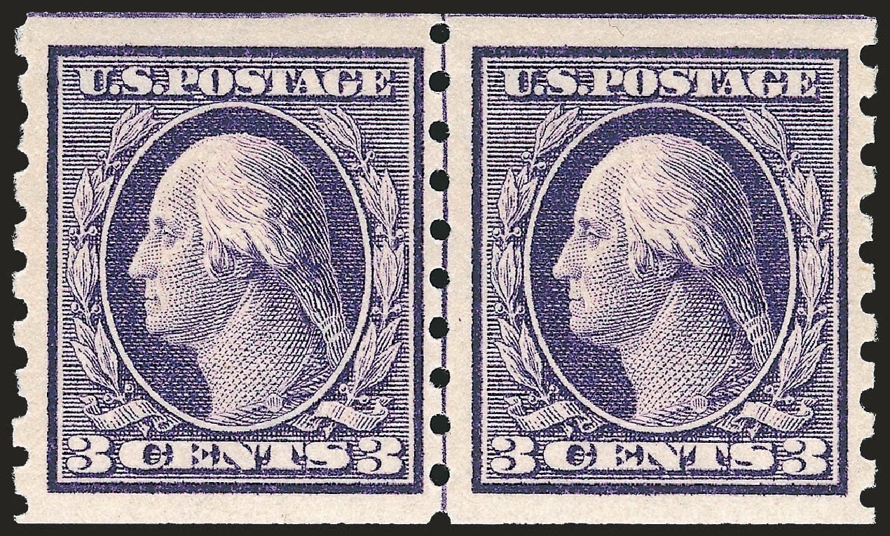 US Stamps Prices Scott Cat. # 394: 1911 3c Washington Coil. Robert Siegel Auction Galleries, Apr 2009, Sale 972, Lot 3316