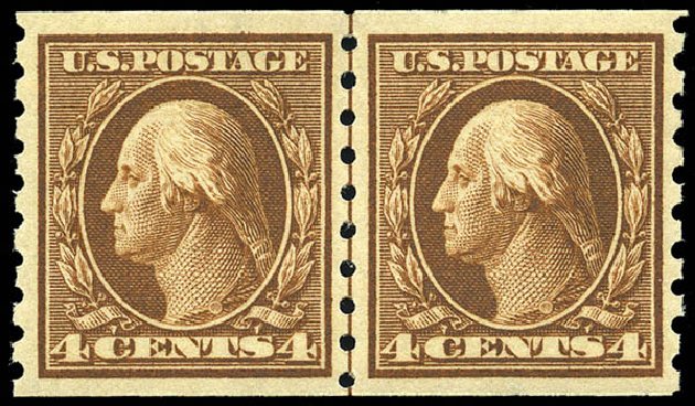 Cost of US Stamp Scott 395 - 4c 1912 Washington Coil. Matthew Bennett International, May 2014, Sale 350, Lot 547