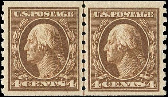 Cost of US Stamp Scott Catalogue 395: 1912 4c Washington Coil. Regency-Superior, Nov 2014, Sale 108, Lot 787