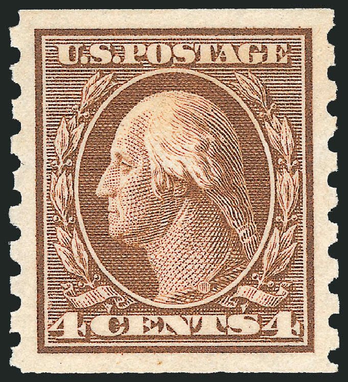 Price of US Stamp Scott #395: 1912 4c Washington Coil. Robert Siegel Auction Galleries, Nov 2012, Sale 1034, Lot 367