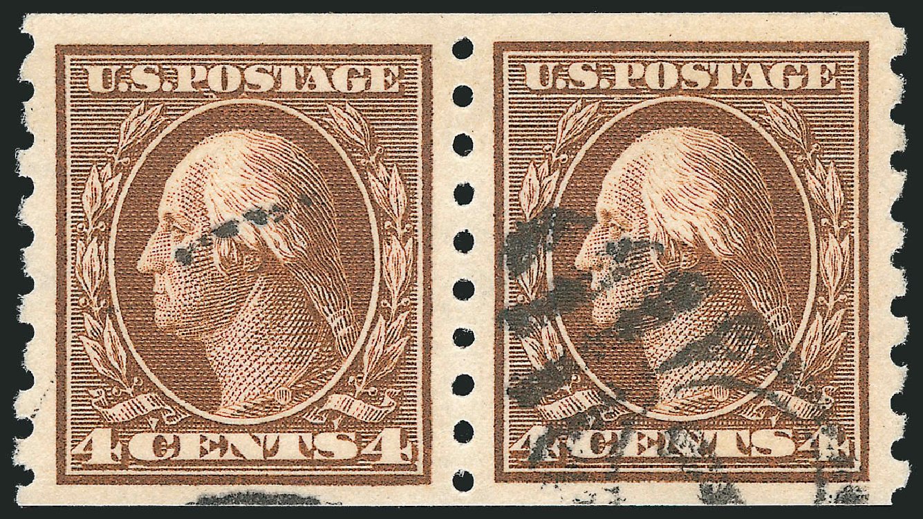 Values of US Stamp Scott Catalogue 395: 1912 4c Washington Coil. Robert Siegel Auction Galleries, Oct 2012, Sale 1032, Lot 3498