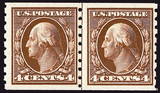 Value of US Stamp Scott Catalogue 395 - 1912 4c Washington Coil. Spink Shreves Galleries, Jan 2014, Sale 146, Lot 388