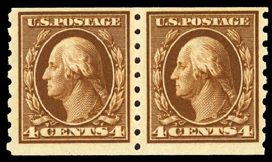 Costs of US Stamp Scott Catalogue # 395 - 4c 1912 Washington Coil. Daniel Kelleher Auctions, Dec 2012, Sale 633, Lot 679