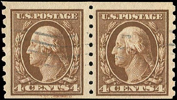 US Stamps Value Scott Cat. #395 - 4c 1912 Washington Coil. Regency-Superior, Jan 2015, Sale 109, Lot 1169