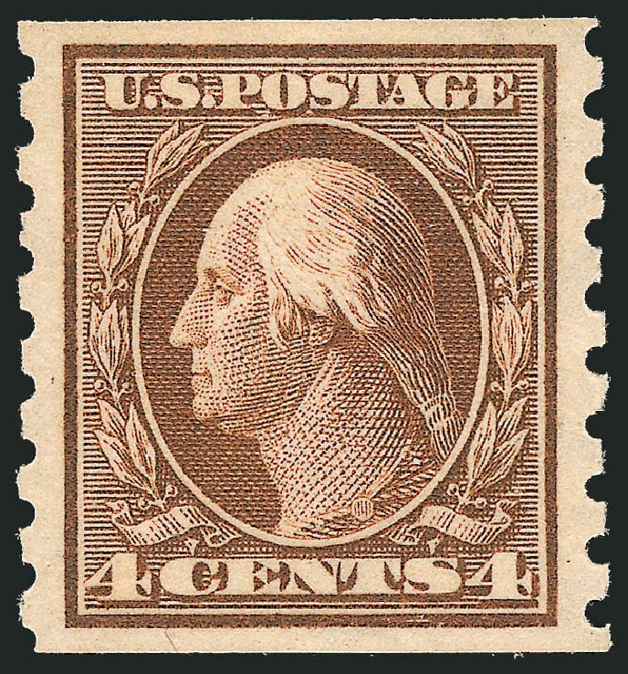 US Stamp Price Scott # 395: 4c 1912 Washington Coil. Robert Siegel Auction Galleries, Mar 2011, Sale 1007, Lot 2689