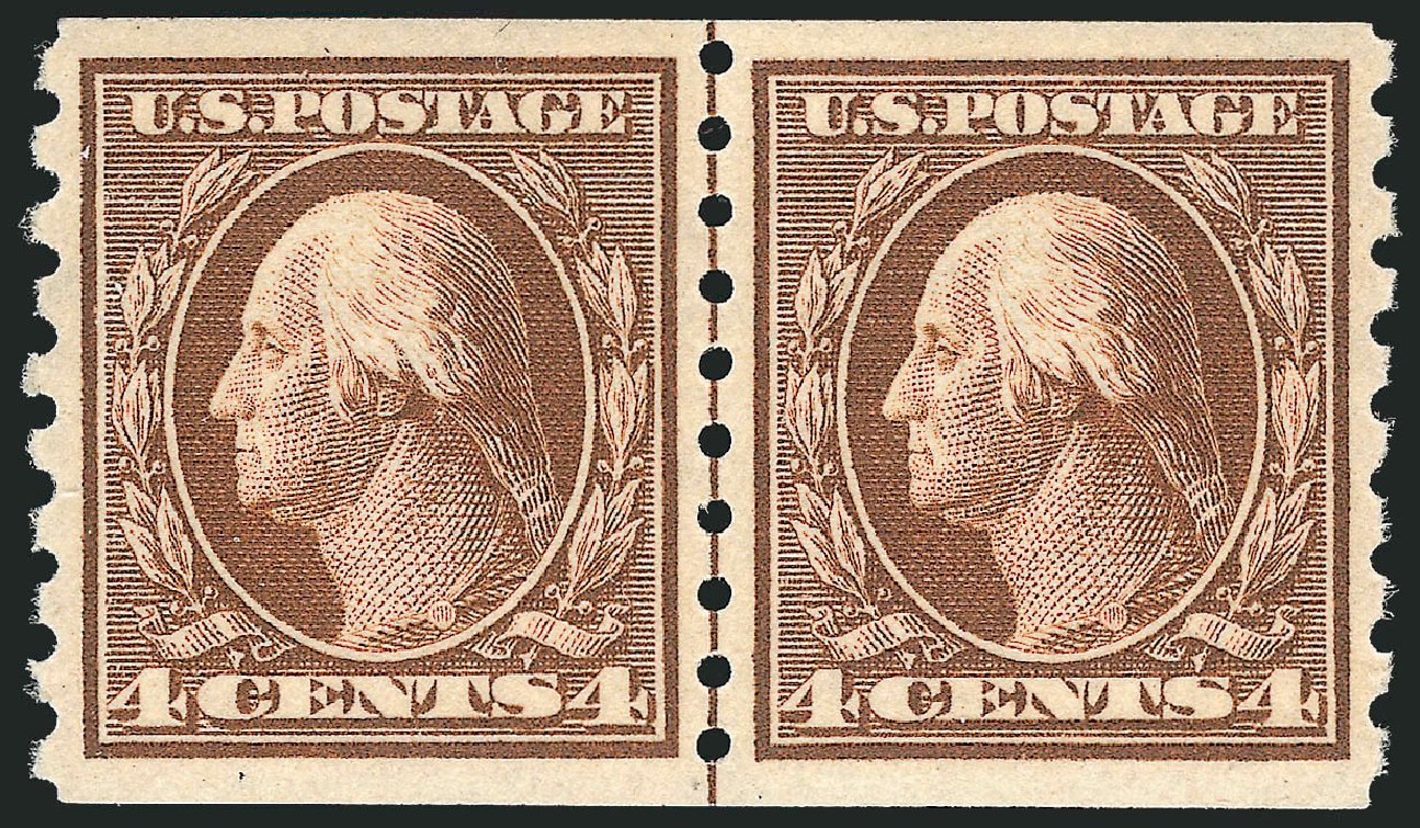 US Stamps Value Scott Catalogue #395: 4c 1912 Washington Coil. Robert Siegel Auction Galleries, Oct 2011, Sale 1014, Lot 1849